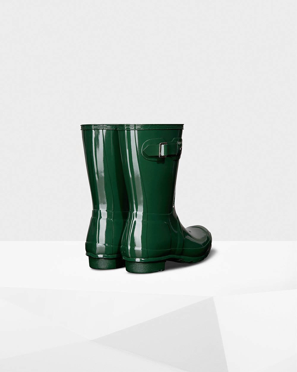 Womens Hunter Short Rain Boots Green - Original Gloss - 9632048-JF